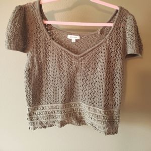 Cap Sleeve Sweater Top L